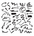 set of black drawing arrows vector image