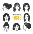 womens faces object vector image vector image