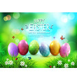 background easter eggs in green grass vector image vector image