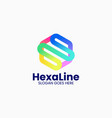 logo hexagon gradient line art style vector image vector image