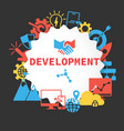 development poster with icons set vector image vector image