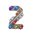 road with cars in the form of number two vector image vector image