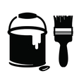 paint and brush vector image vector image