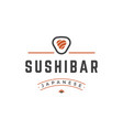 sushi shop logo template object and icons vector image