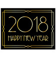 happy new year in gold art deco frame vector image