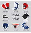 set of sport equipment for martial arts vector image