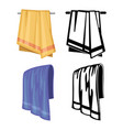 set of towels - cartoon style and outline vector image vector image