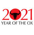 red black year ox chinese new vector image vector image