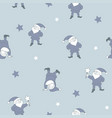 seamless pattern with santa helpers vector image
