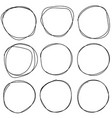 set sketches circle lines ring vector image vector image