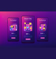 smart city and digital guide app interface vector image