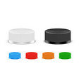 3d realistic color plastic bottle caps side view vector image vector image