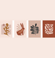 abstract botanical wall art contemporary art vector image vector image