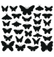 butterflies silhouettes hand drawn butterfly vector image vector image