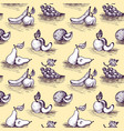 seamless pattern with drawing fruits vector image vector image