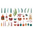 set of accessories for christmas vector image