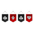 suit deck cards on pennant flag vector image vector image