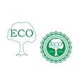fresh food green labels with tree vector image