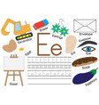 letter e english alphabet connect dots vector image