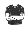 mans profile with a folded arms vector image