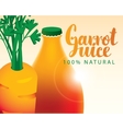 carrot bottle juice vector image