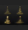 christmas tree gold spruce merry happy new year vector image