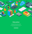 isometric online education icons background vector image