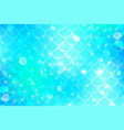 mermaid blue background with fish scale pattern vector image