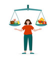 work and life balance health money on scale vector image
