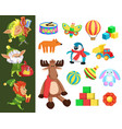 christmas holiday elves and gift boxes or toys vector image vector image