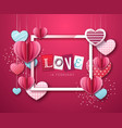 happy valentines day background with love hearts vector image