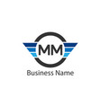 initial letter mm logo template design vector image