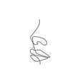 one continuous line drawing of mouth and lips vector image