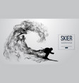 silhouette of a skier on white background vector image vector image