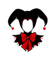 clown two-tone cap with bells and collar vector image vector image