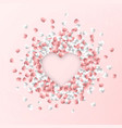 happy valentines day background pink and white vector image vector image