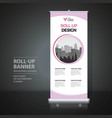roll up banner vertical design template vector image
