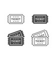 ticket icon on black and white backgrounds vector image