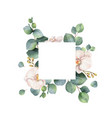 watercolor frame with eucalyptus branches vector image