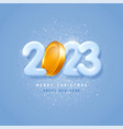happy new year 2023 3d numbers with golden coin vector image