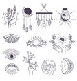 magic and occult signs potions moon symbols vector image