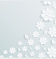 seamless pattern daisy with leaves on gray vector image