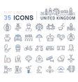 united kingdom line icons 3 vector image