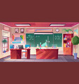 chemistry classroom interior cartoon vector image vector image
