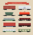rail freight wagons vector image