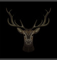 deer face embroidery for fashion design wearing vector image