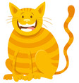 Happy yellow cat cartoon animal character Vector Image