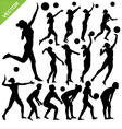 women beach volleyball silhouettes vector image vector image