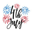 4th of july lettering for independence day c vector image
