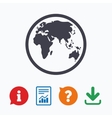 globe sign icon world map geography symbol vector image